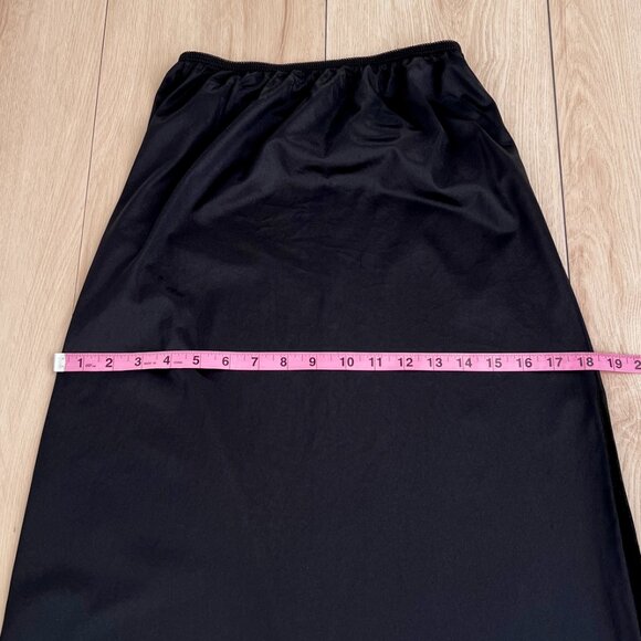 Vintage 80s Wonder Maid Black Petticoat Skirt Lace Trim Slip Medium / Whimsigoth - Picture 7 of 12